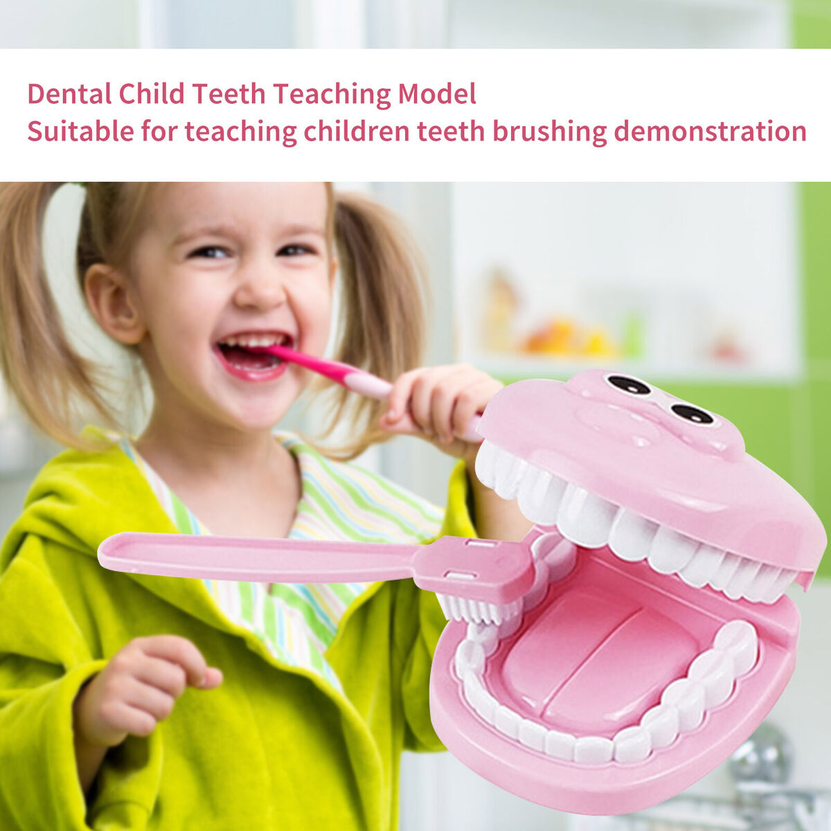 Dentist Kit Pretend Play Doctor Playset for Toddlers 9pcs Ages 3+ (Pink)