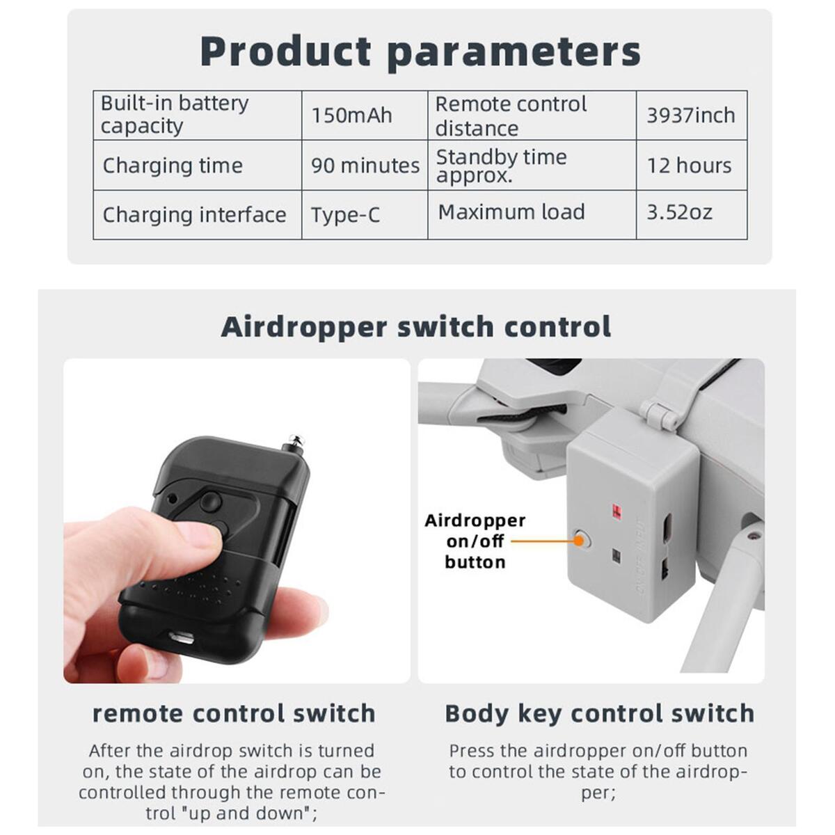 System Payload Delivery Transport Thrower for Wedding Ring Bait Release