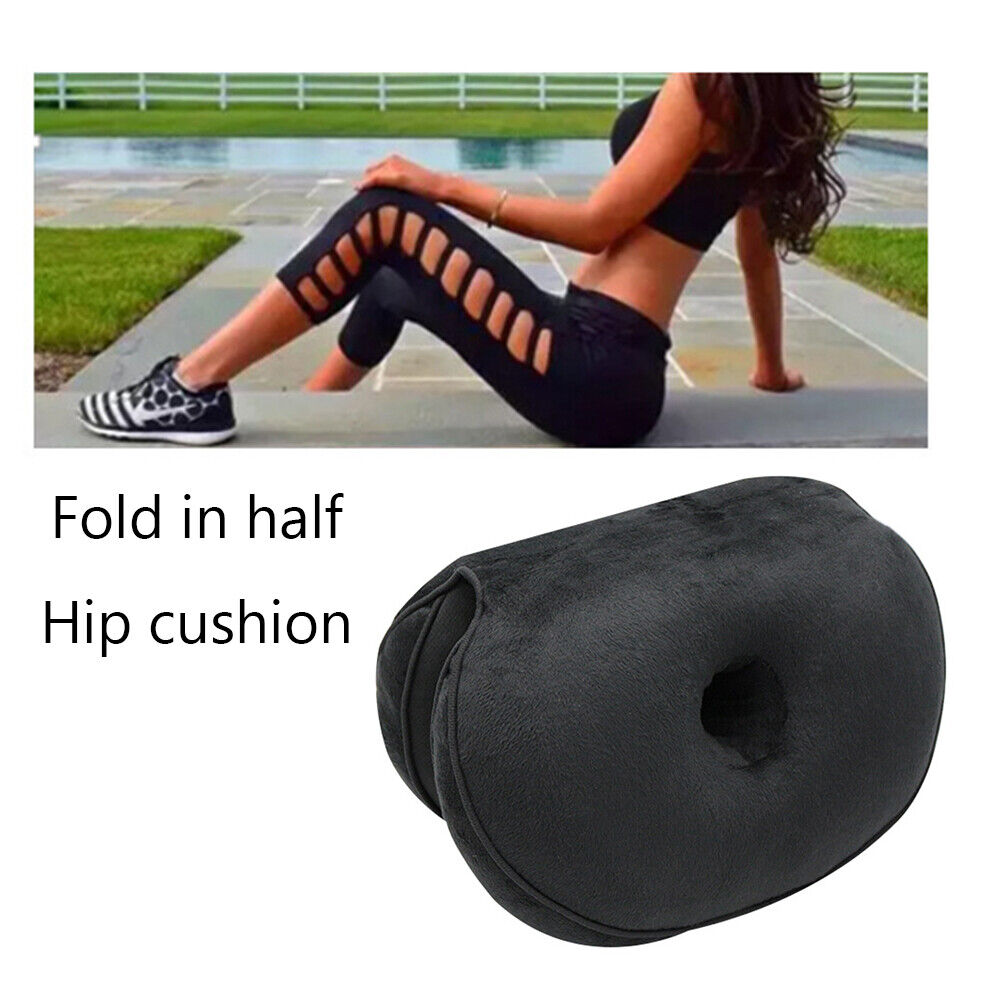 Memory Foam Plush Seat Cushion Orthopedic Office Chair Seat Pillow (Black)