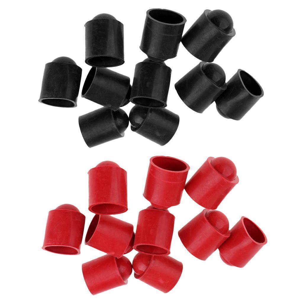 10x Cue Tip Protector Rubber Billiard Snooker Stick Cover Guard Black Red