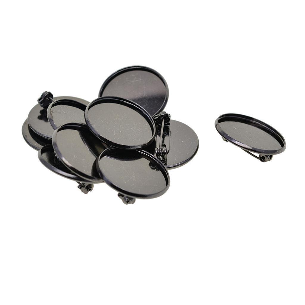 40set 25mm Brooch Making Blank Cabochon Bezel Setting Tray for Badge Jewelry
