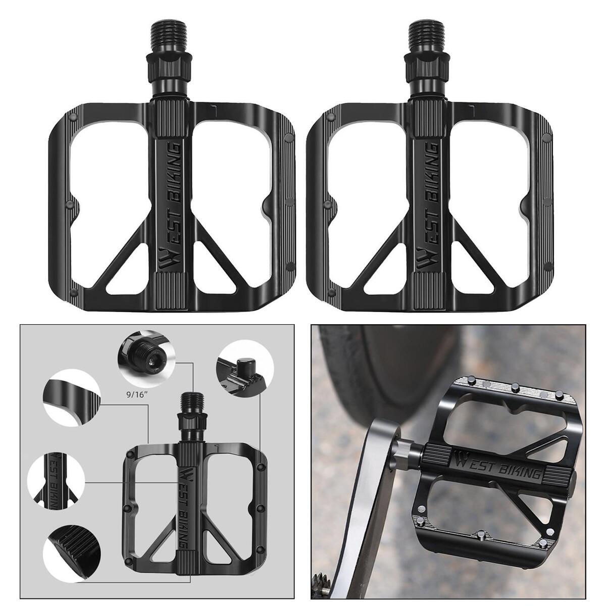 Ultralight Bicycle Pedals 9/16 inch Bicycle Flat Platform Pedal DU Bearings