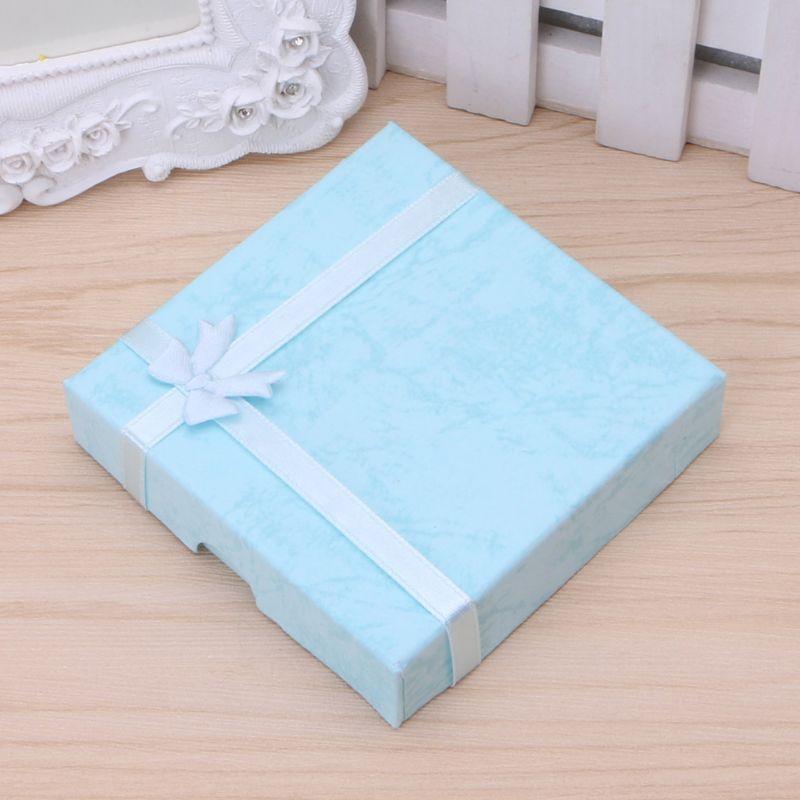 New Square Package Bowknot Jewellery Necklace Bracelet Present Gift Box Case