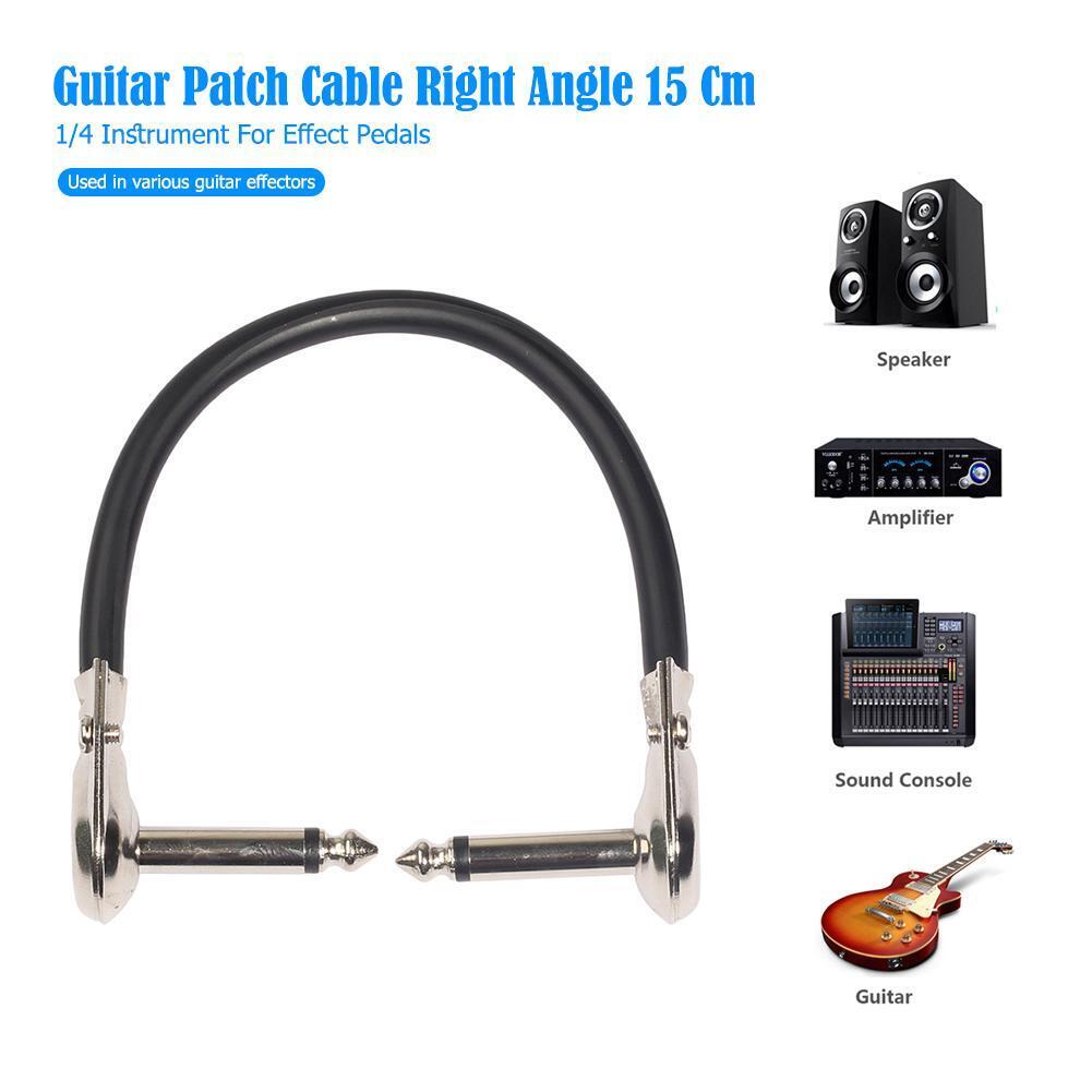 Right Angle 15cm 6.35mm Male to Male Guitar Patch Cable for Effect Pedals