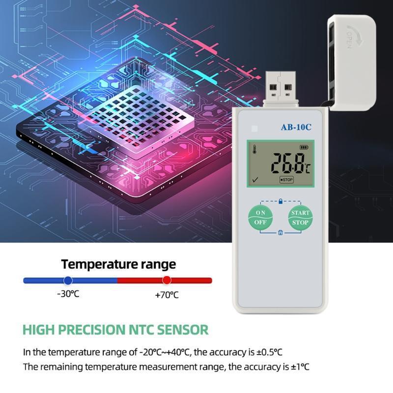 New AB-10C High Precision Digital USB Temperature Data Logger