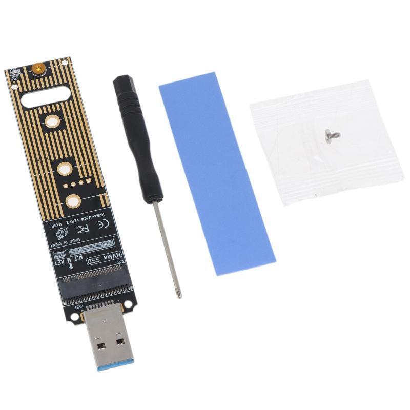 2 in 1 High Speed USB Adapter to M.2 NVME SSD Converter Card 10Gbps USB3.1