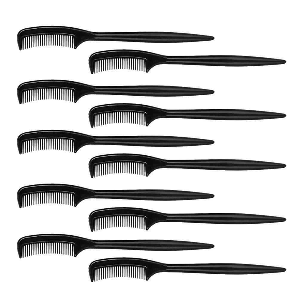 10Pcs Travel  Plastic Eyebrow Extension Combs Cosmetic Tools Black