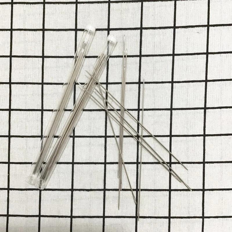 Metal Big Eye Needles 20Pcs with Storage Bottle Kit Long Sewing Needles