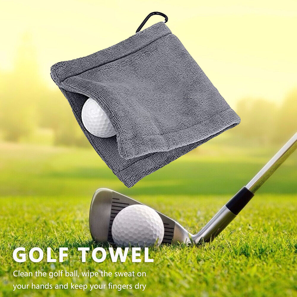Microfiber Golf Ball Cleaning Towel Golf Club Wiping Cloth Cleaner (Grey)