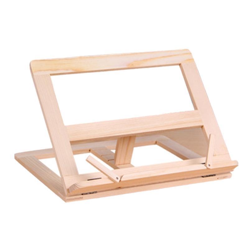 Foldable Book Holder Stand Recipe Cookbook Stand Adjustable Wooden Bookrest