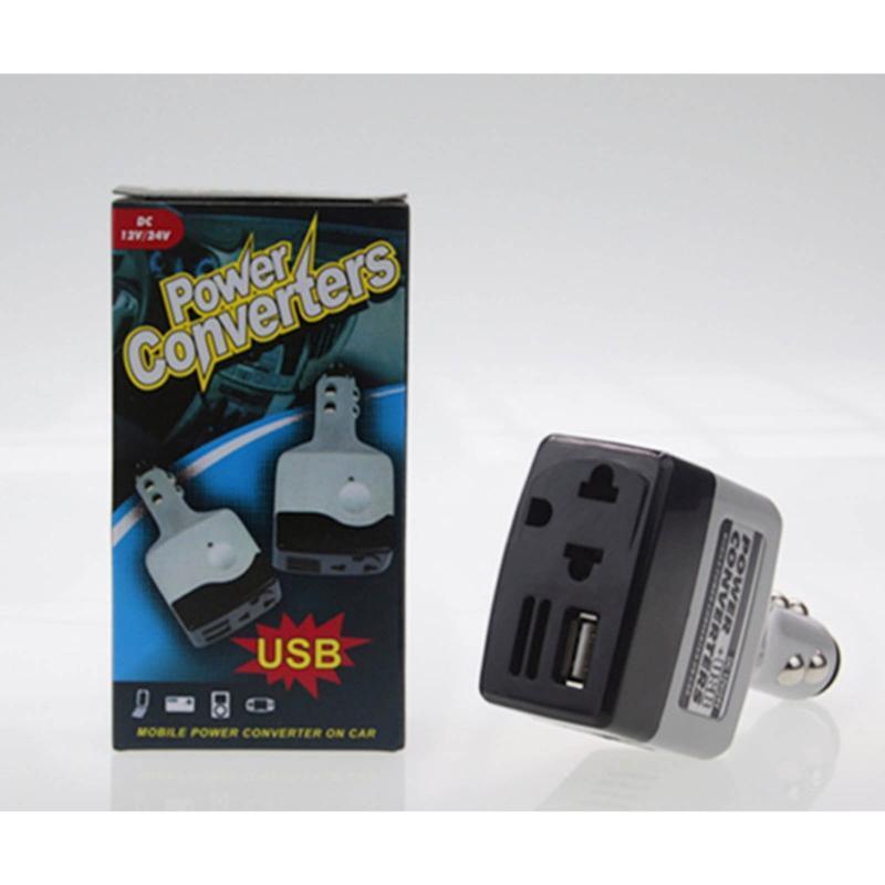 DC 12V/24V to AC 220V Car Inverter with USB Interface Auto Charger Converter