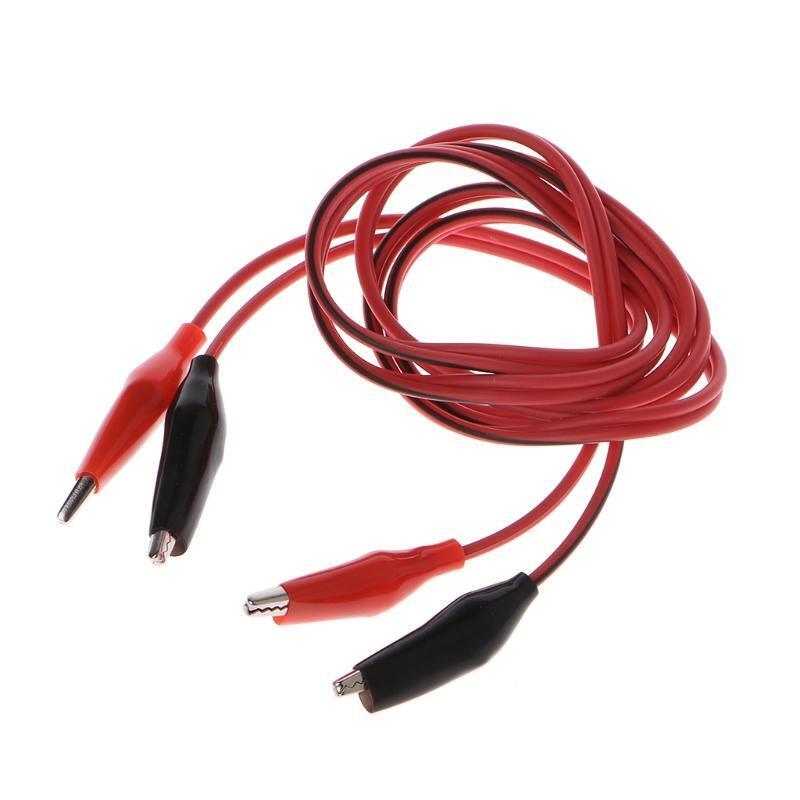 Dual Red & Black Test Leads with Crocodile Clips Alligator Jumper Cable Wire
