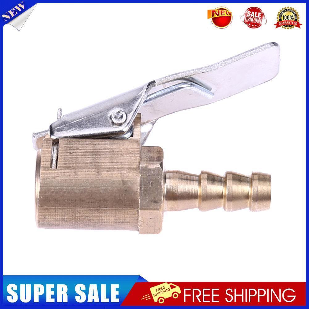 6mm Brass Car Truck Tire Inflator Air Valve Connector Clip-on Air Chuck