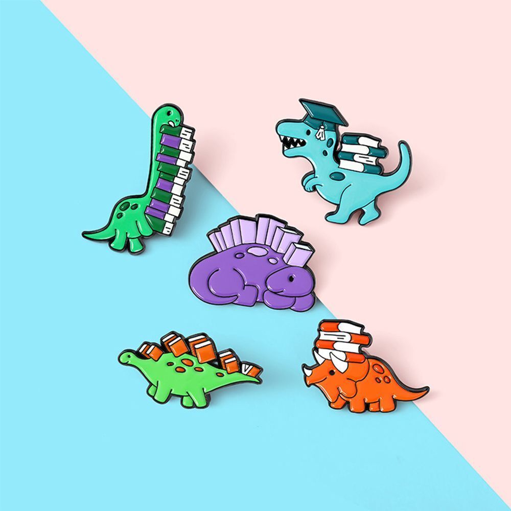 Backpacks Cute Enamel Pin Cartoon Dinosaur Brooch Lapel Pins Animal Pattern