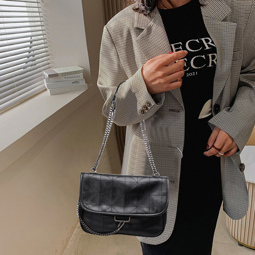 Rhombus Shoulder Messenger Bag Women Korean Fashion Leather Chain Handbag