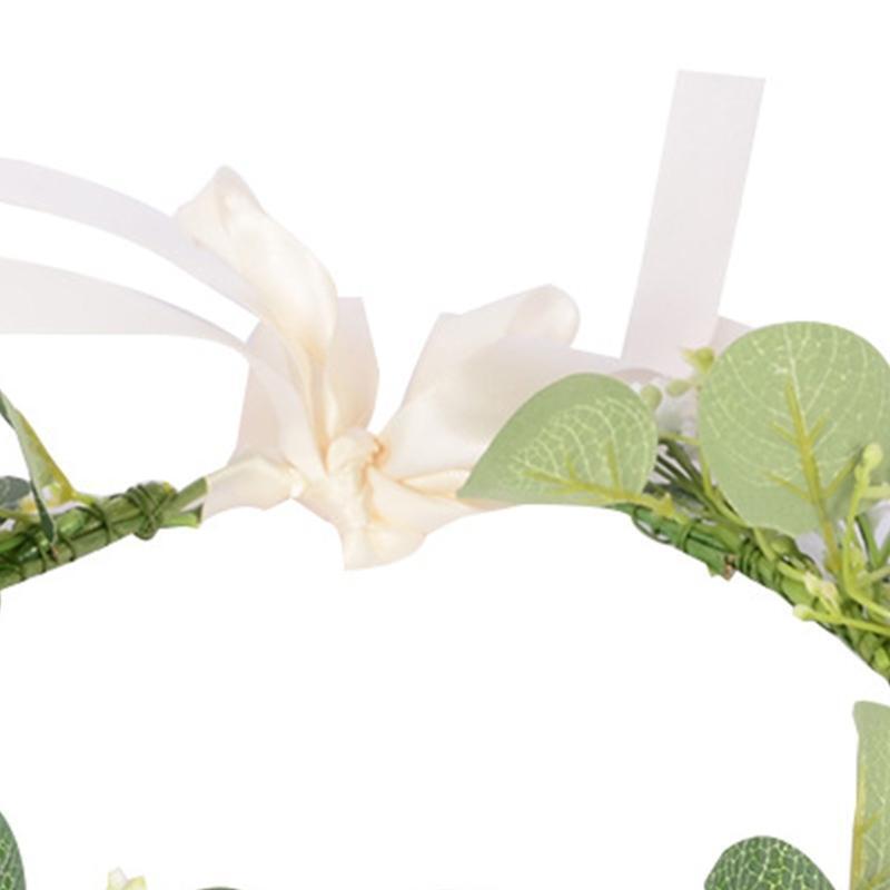 Luxury Flower Crowns with Adjustable Ribbon Wedding Hair Decor Thin-brimmed