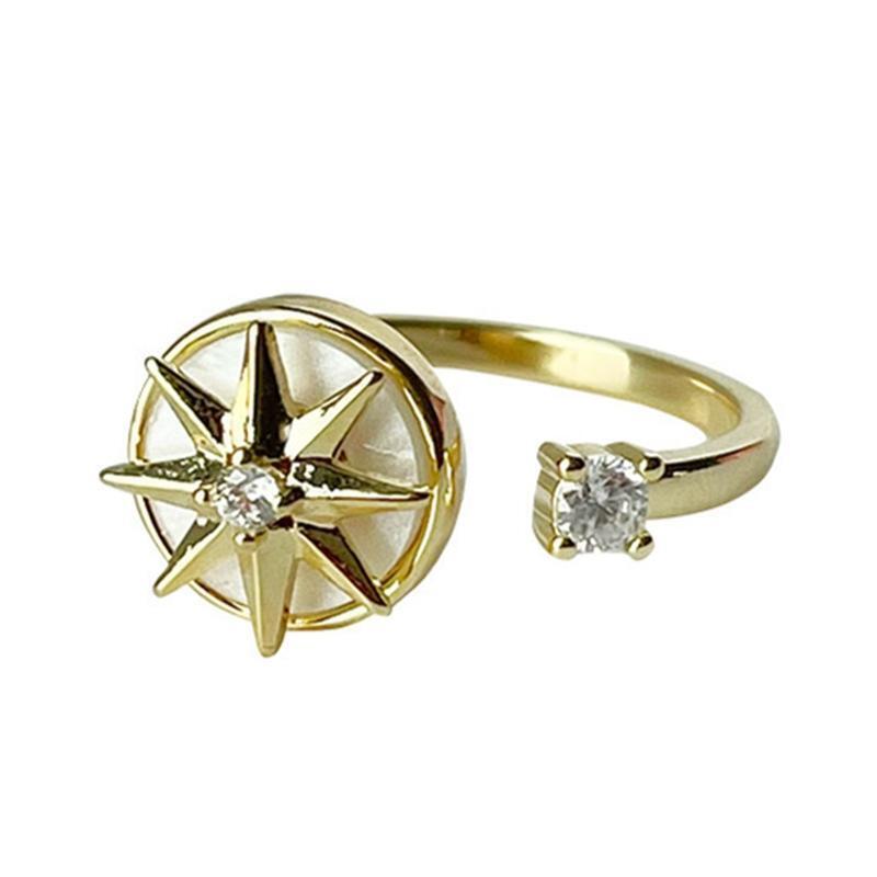 Rotatable Fashion Ring Anxiety Ring Fidget Ring Zirconia Spinner Ring for Women
