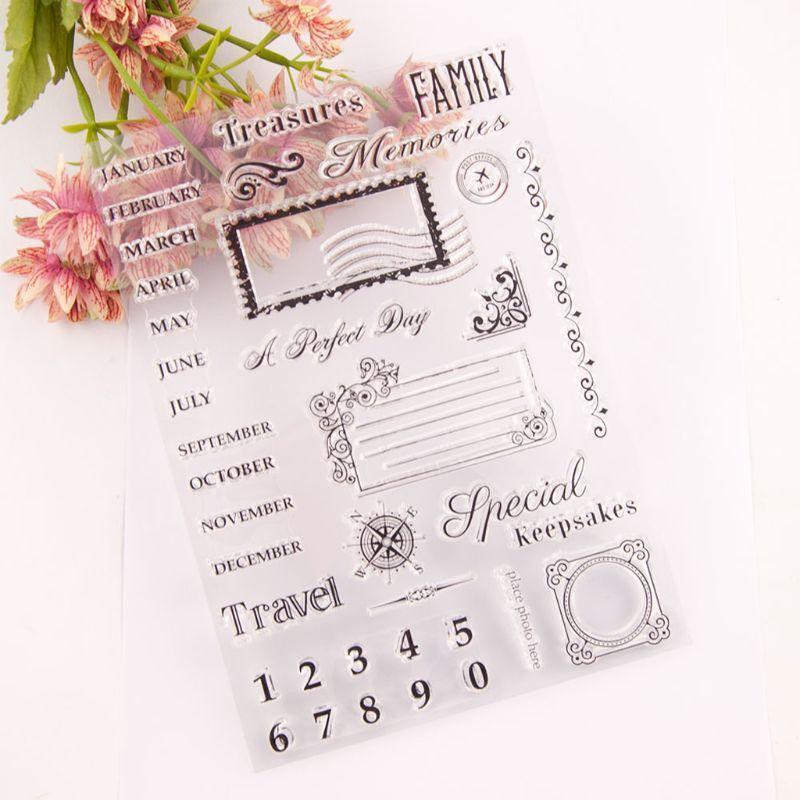 Travel Compass Silicone Clear Seal Stamp DIY Scrapbooking Embossing Photo Album