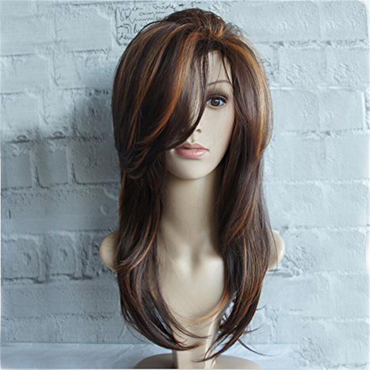 Synthetic Wig Long Layered Shoulder Length Wig Light Brown Wig Synthetic Hair
