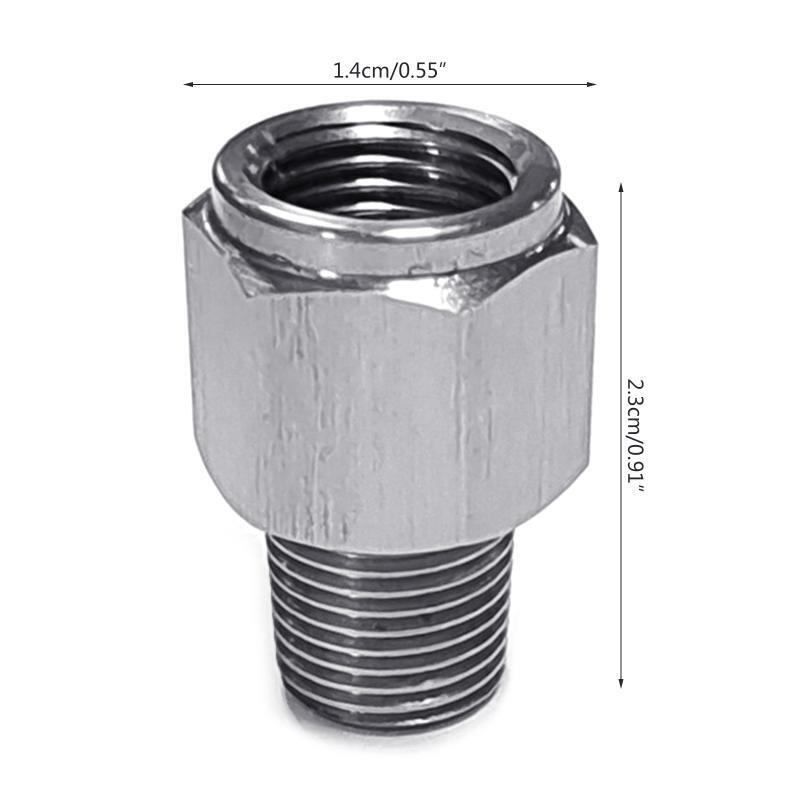 1/8NPT Female To M10x1.0 Male Reducer Oil Pressure Gauge Adapter Stainless Steel