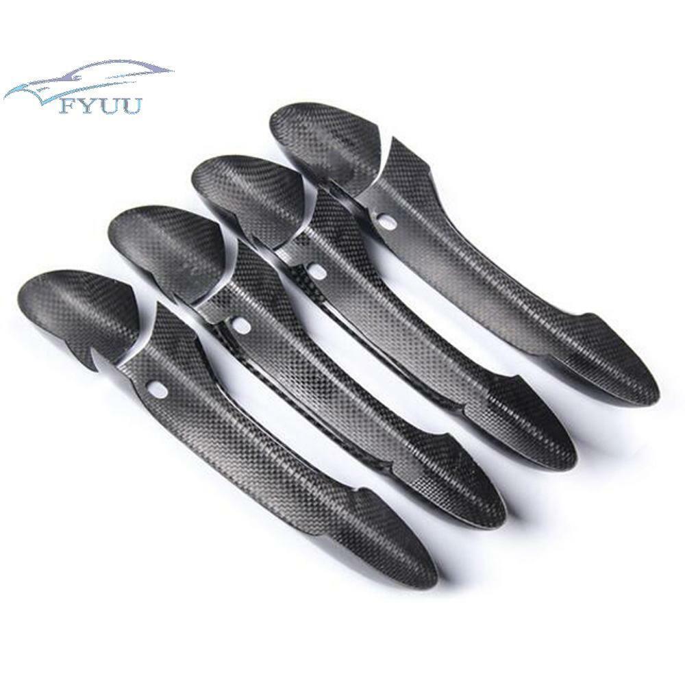 Black Carbon Fiber Door Handle Cover Trim For Maserati Ghibli 2014-2017 2018-19