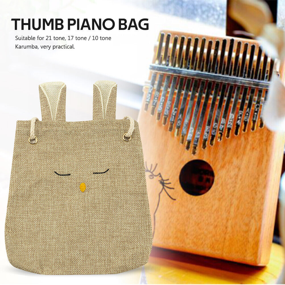 10/17/21 Key Kalimba Bag Cute Thumb Piano Sanza Mbira Shoulder Bag (Khaki)