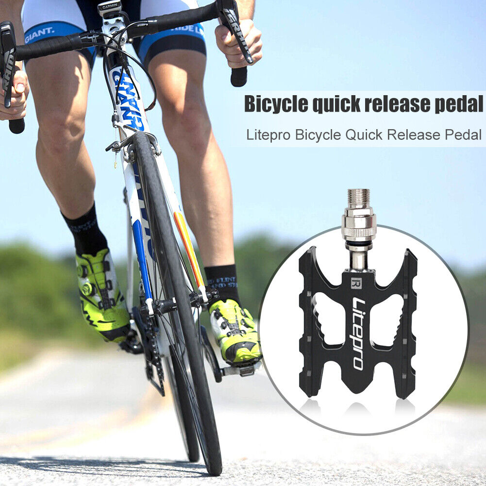 1 Pair Folding Bicycle Pedals Road Bike Cycling Quick Release Foot Pedal