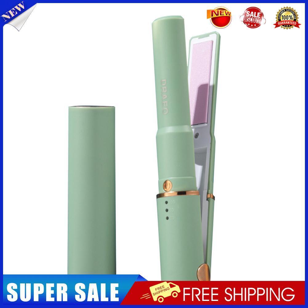 Portable USB Recharge Cordless Curling Iron Hair Mini Splint (Matcha Green)