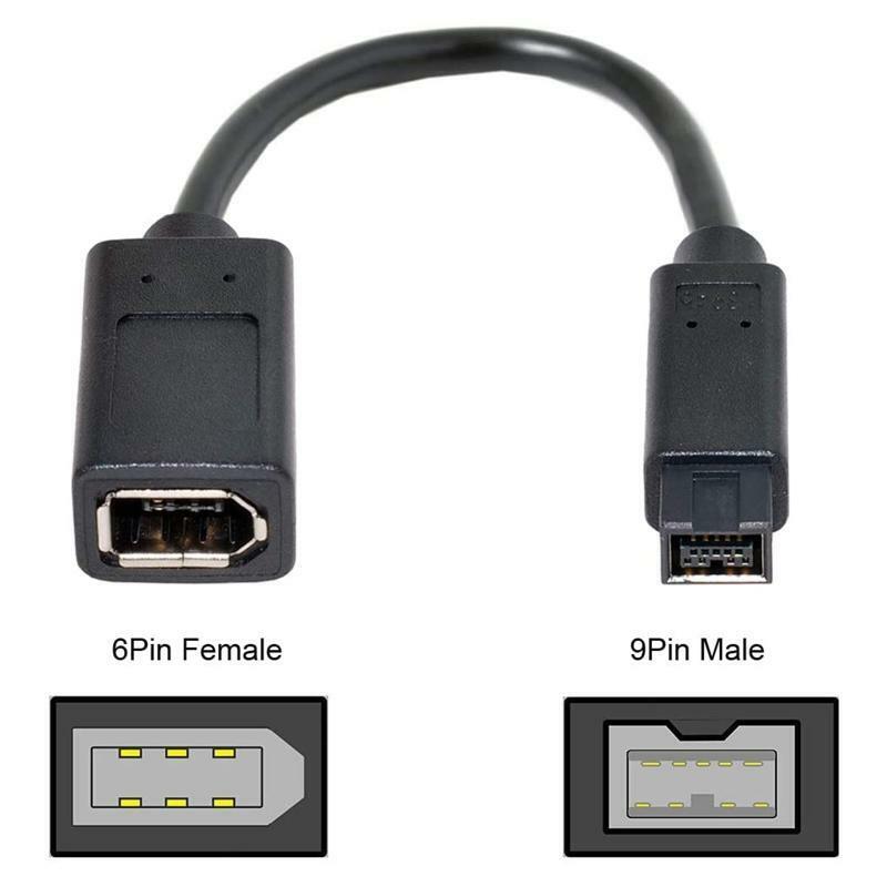 20cm Length IEEE 1394 6Pin Female to 1394b 9Pin Male Firewire Camera Converter