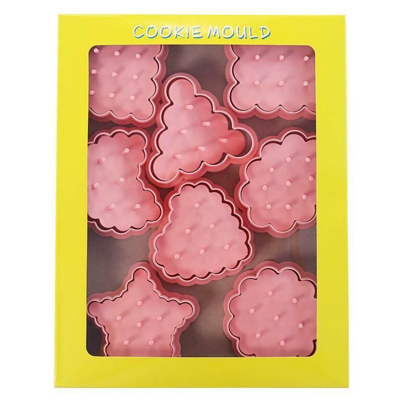 Baking Tool Cookie Cutters Cookie Moulds Plastic Material 8 Different Shapes