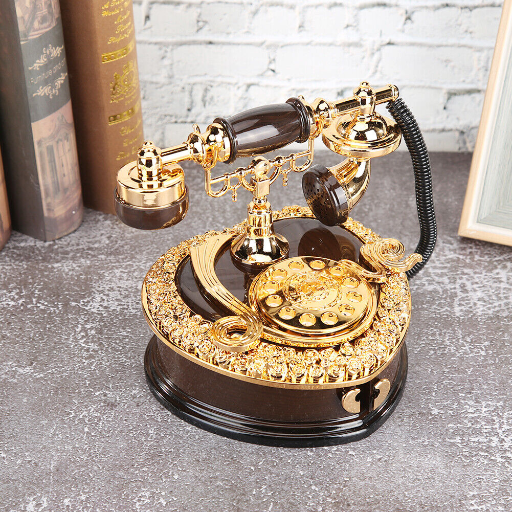 European Classical Phone Music Box Girl Gift Home Ornaments Jewelry Storage