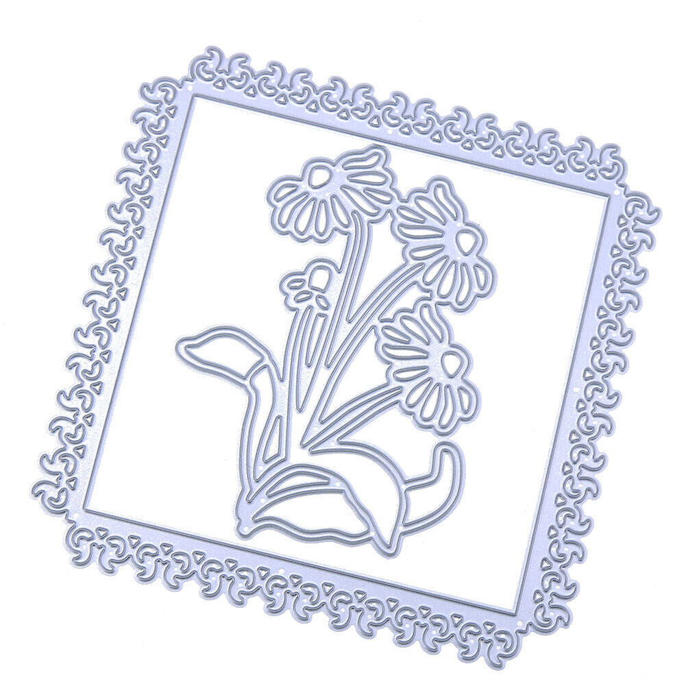 2pcs Square Frame DIY Cutting Dies Stencils Scrapbook Embossing Album Gifts