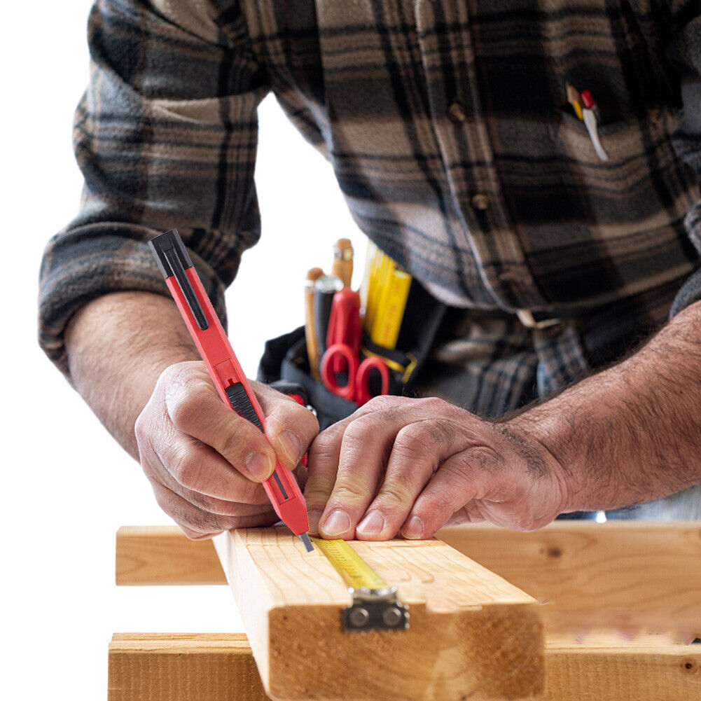 3 Carpenter Pencils with 18 Refills Scriber Marker Pen for Woodworking (B)