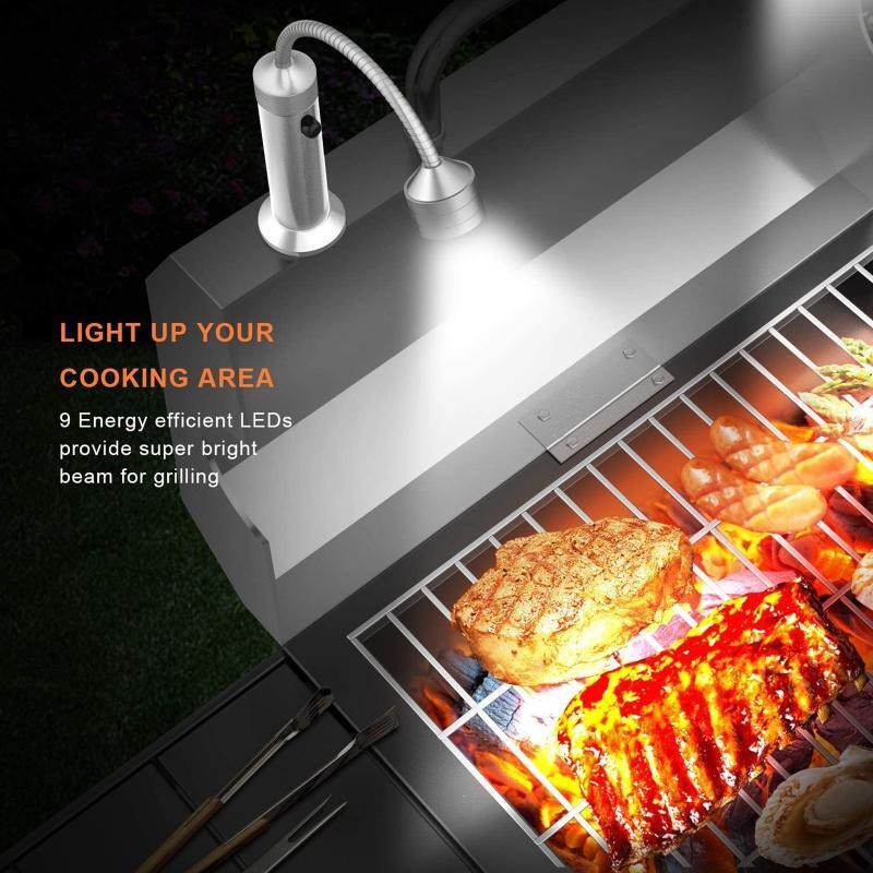 2 PCS Adjustable Barbecue Grilling Lights Outdoor Grill Lighting Gadgets for BBQ