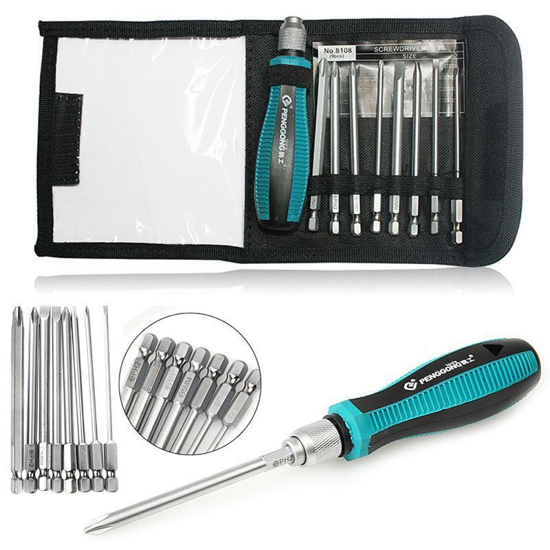 New 8 Magnetic Drill Bits + 1 Precision Screwdriver Torx Kit Set Repair Tools
