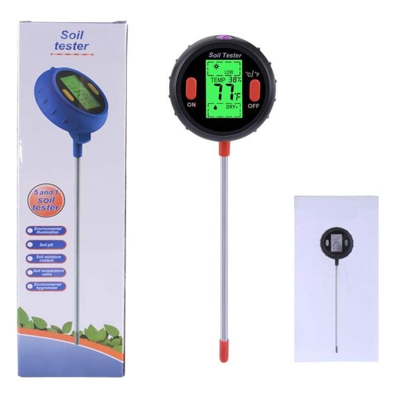 Indoor Outdoor Digital Plant WaterTest Meter Soil Testing Sunshine/Temp/PH Test