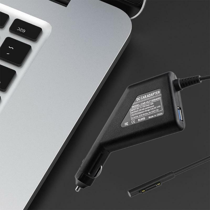 Surface Laptop Car Charger Quickly with QC 3.0 USB Output Fast Charging Port