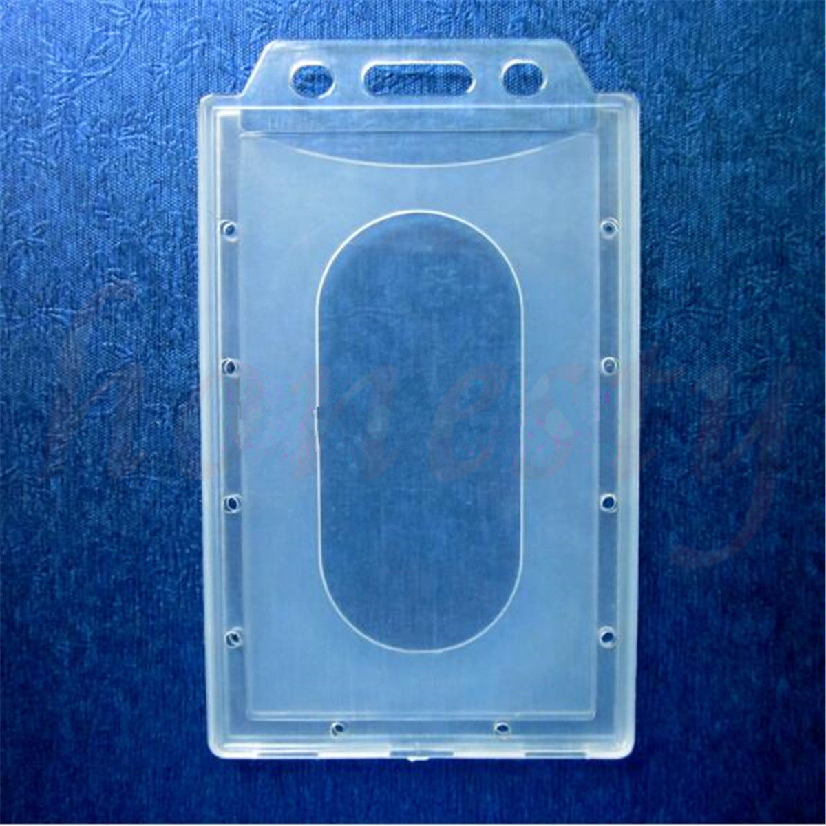 2PCS Vertical Hard Plastic ID Badge Holder Card Multi Transparent Clear
