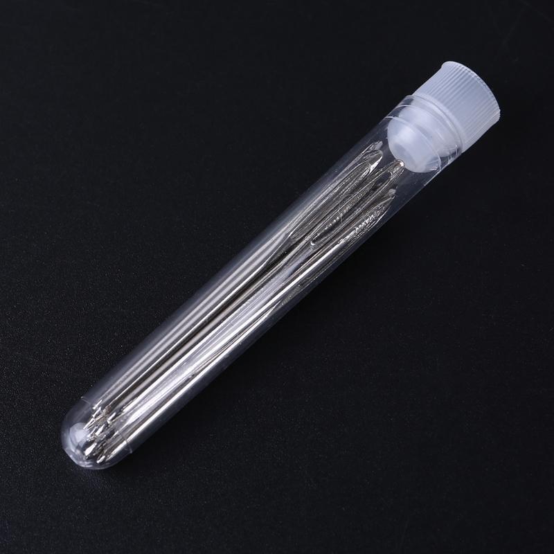 300pcs Embroidery Floss Thread Bobbins with 12pcs Large-Eye Knitting Needles DIY