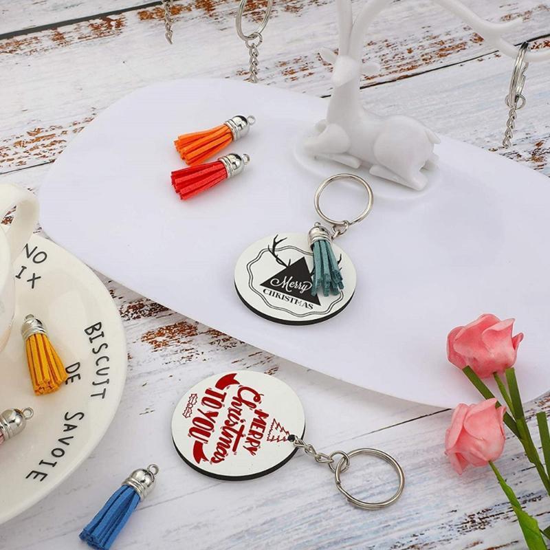 Sublimation Blank Keychains Heat Transfer DIY Keychain with Metal Key Ring
