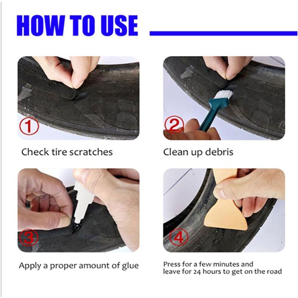 Puncture Cement Car tire repair glue adhesive Sealant Glue scratch crack repair