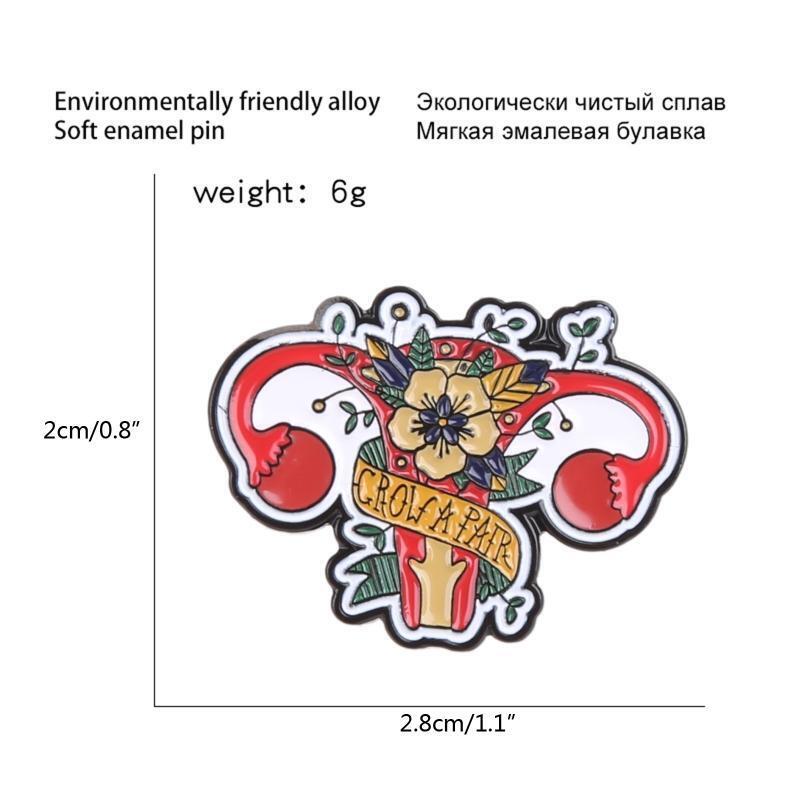 Feminist Enamel Pin Uterine Medicine Brooches Uterus Pins Gifts for Girls Women