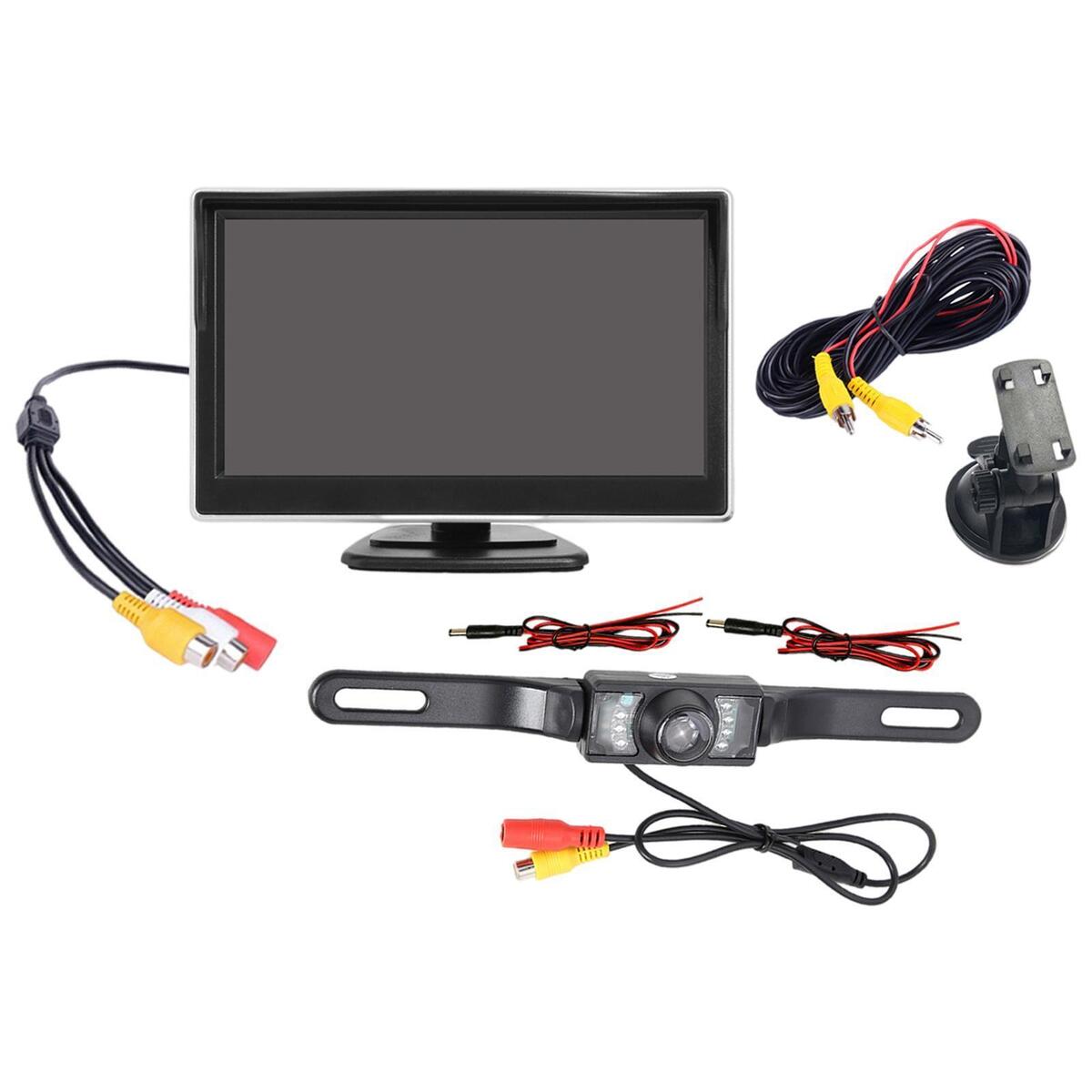 Automotive Car Backup Cameras 5 inch Monitor License Plate Camera Premium