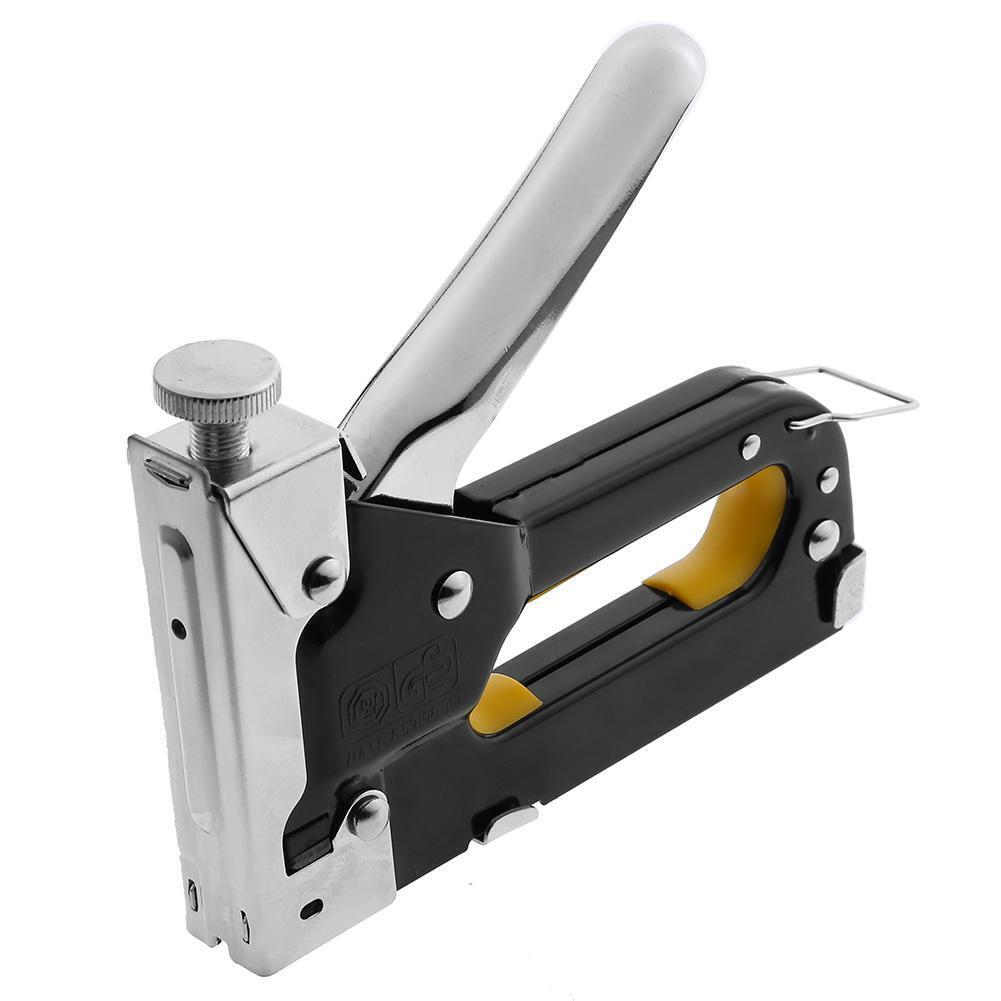 3 Way Nail Gun Wood Furniture Door Upholstery Stapler 600 Nails Kit (Black)