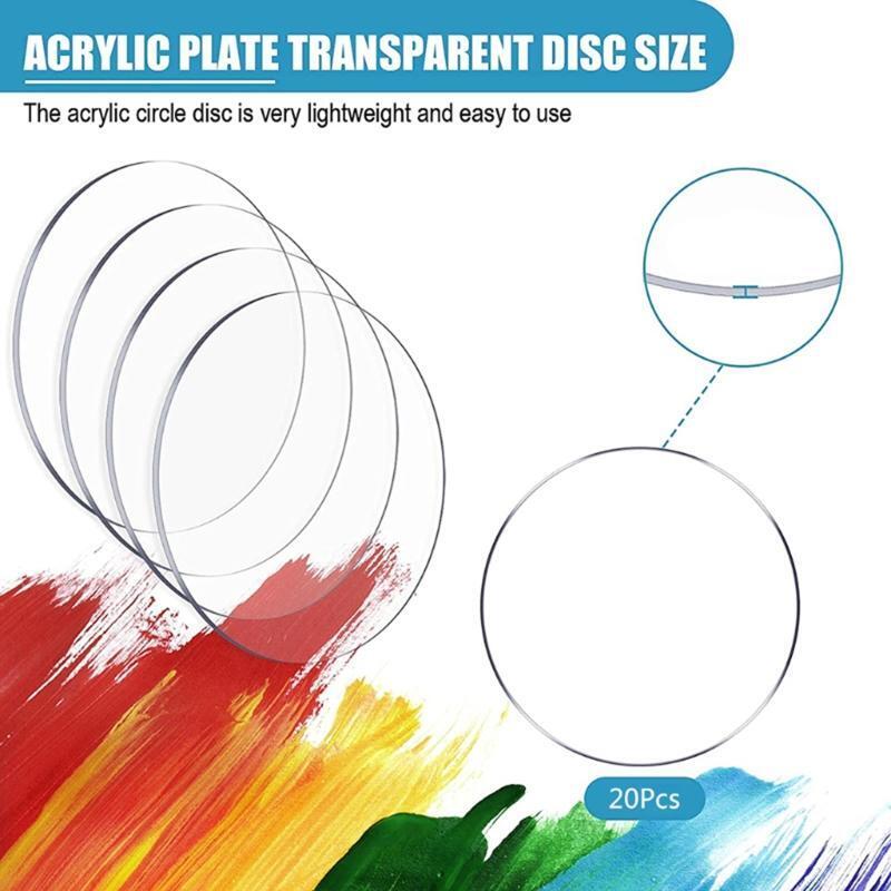 25pcs 2inch Clear Extruded Circle Acrylic Sheet Round Disc Sheet for DIY Project