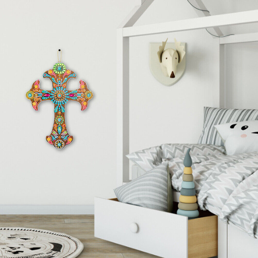 DIY Diamond Painting Cross Pendant Acrylic Hanging Wall Home Decor (ZT100)