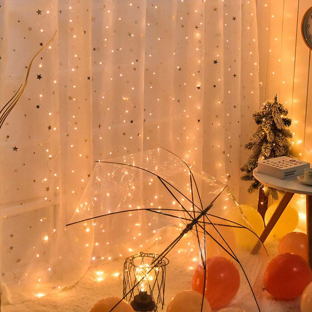 200LED USB Curtain Lamp Christmas Home Decorative Lights Garden Fairy Light