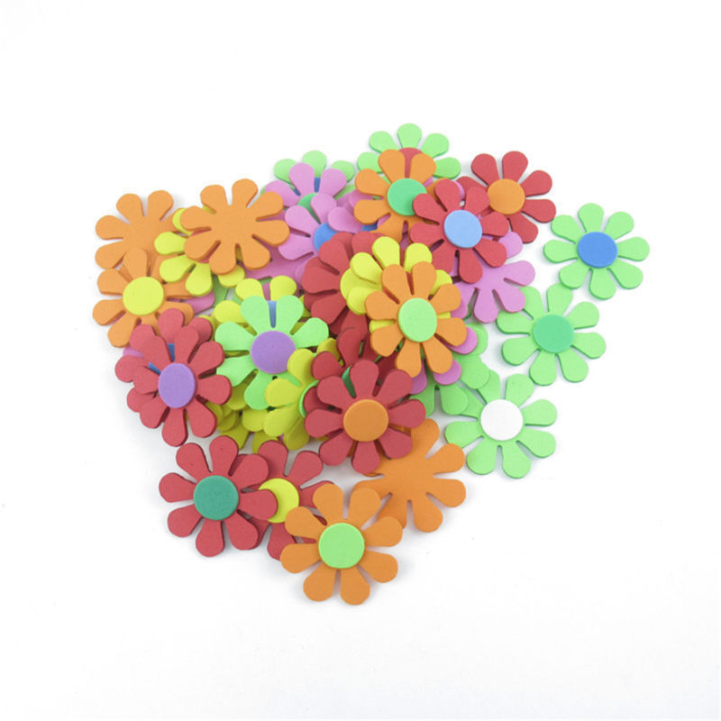50x Flower Mixed Foam Decor Kids Embellishments for Card Making Scrapbook
