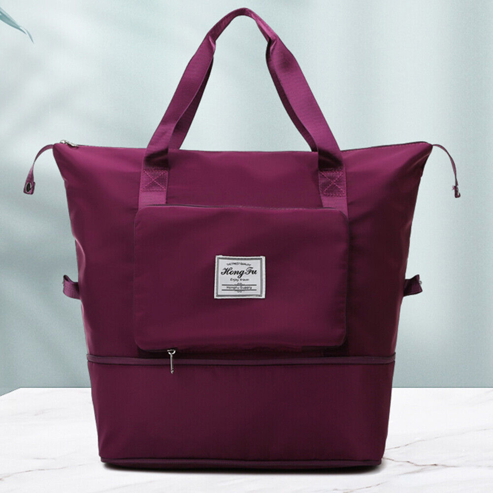 Women Shoulder Bags Large Capacity Foldable Women Oxford Cloth Bag (Purple)