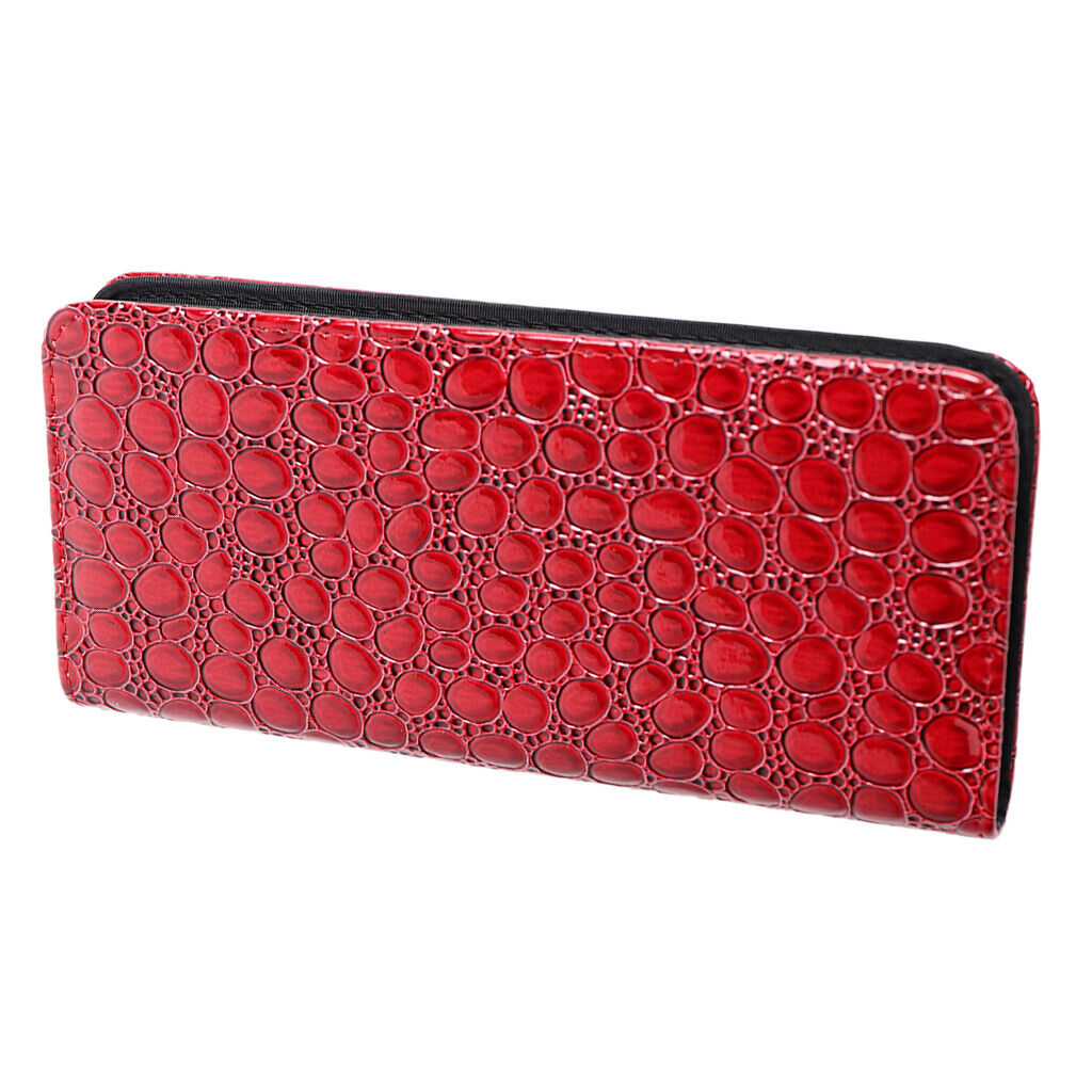 PU Leather Scissors Holder Pouch Case Bag for Salon Barber   Red
